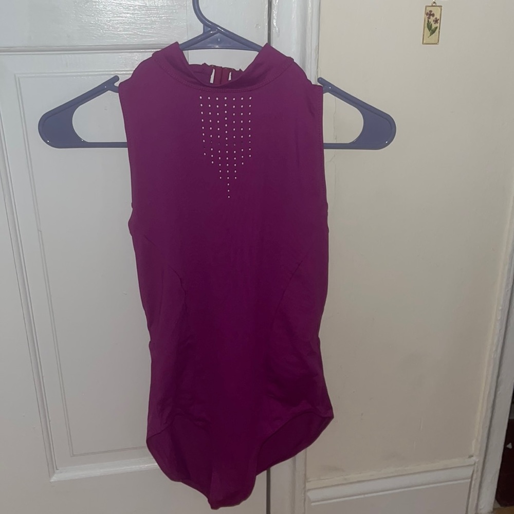 Danz N Motion High Neck Purple/Pink Ballet Dance Open Back Leotard Medium